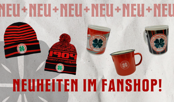 Neue Mützen und Tassen im Fanshop und online