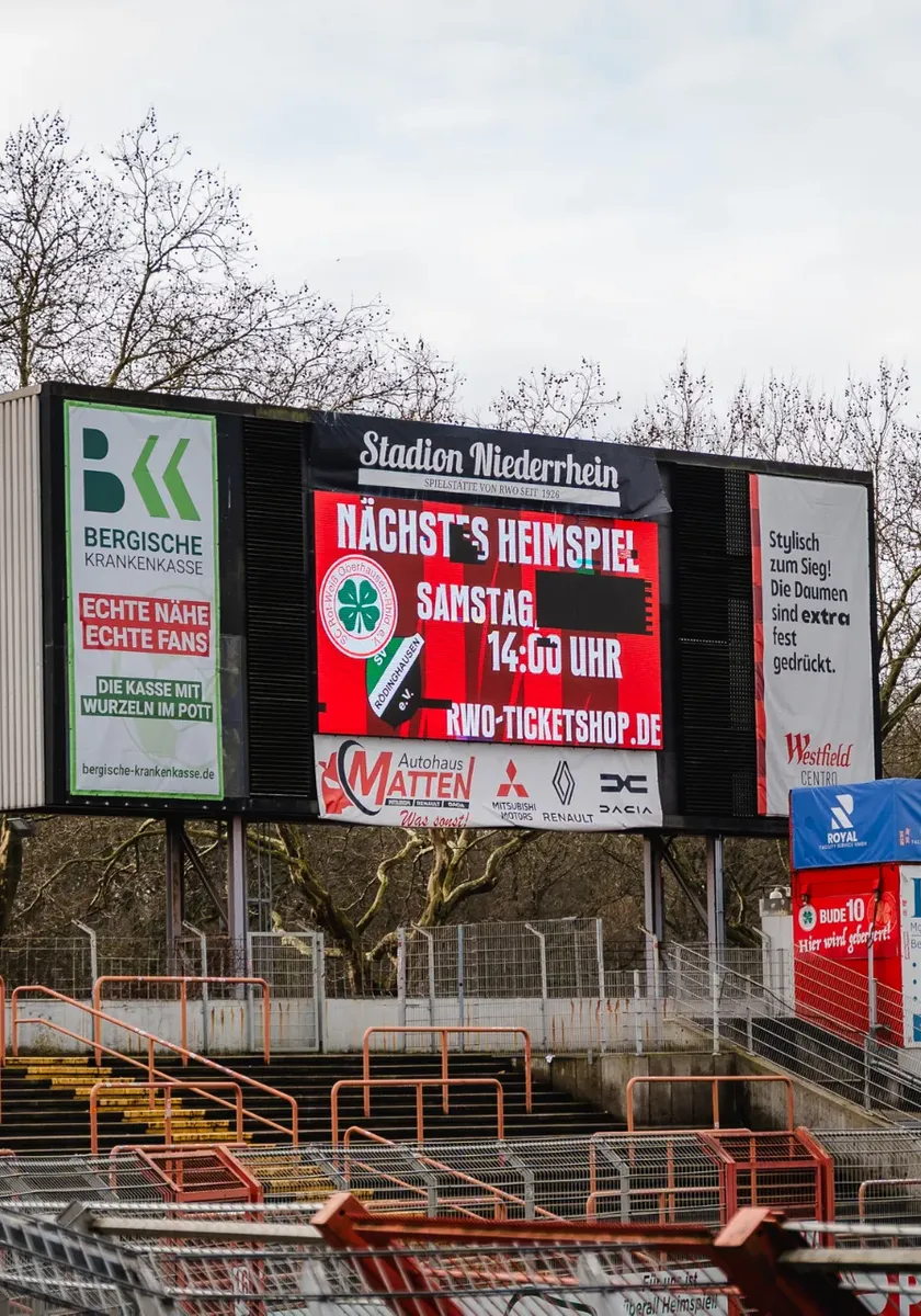Keine Anzeigetafel beim Heimspiel gegen den SC Wiedenbrück