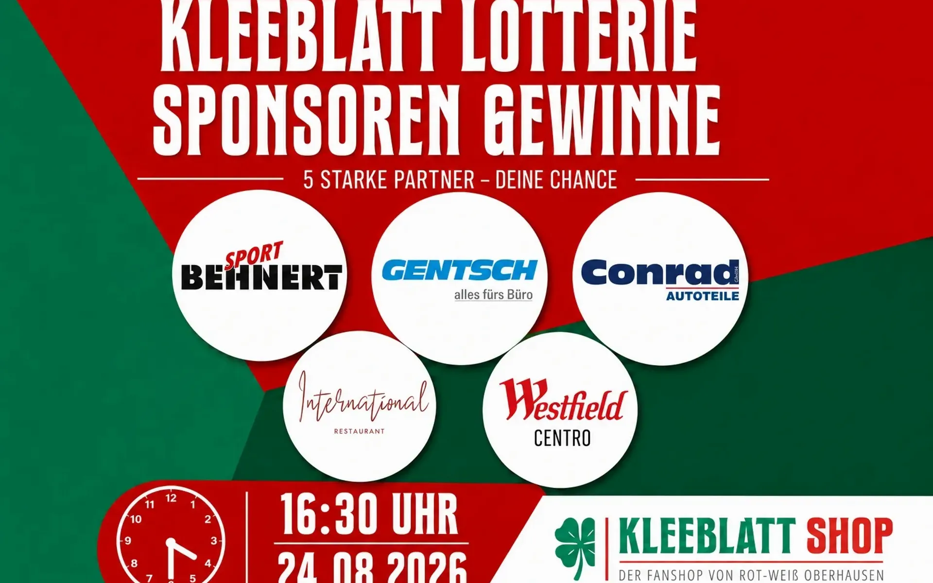 Kleeblatt-Lotterie: Sponsoren-Gewinne werden live gezogen