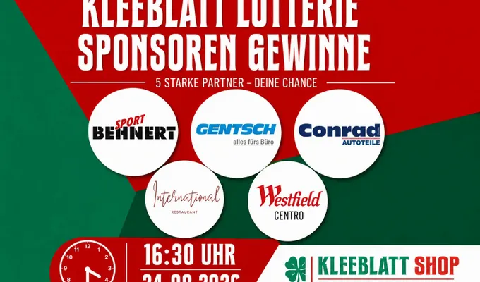 Kleeblatt-Lotterie: Sponsoren-Gewinne werden live gezogen
