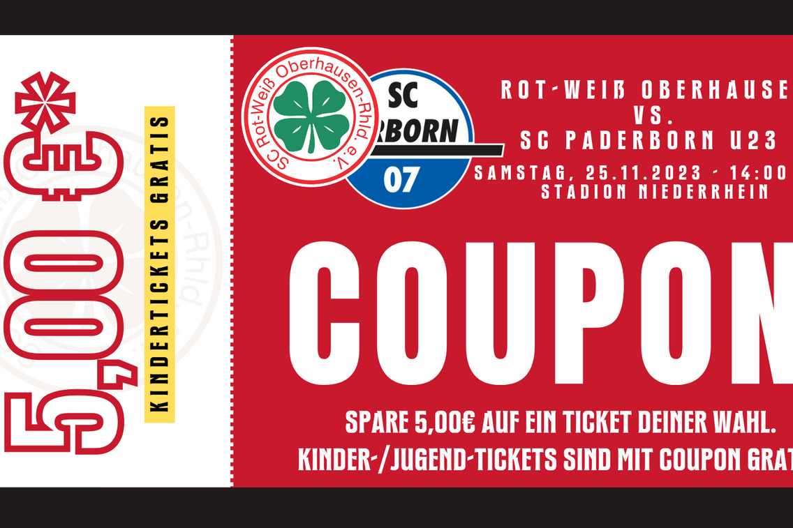 Foto zum Newsartikel 5€-Coupon zum Heimspiel gegen Paderborn U23